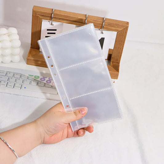 Carpeta de archivos transparente A6 – Cuaderno con 6 anillas PVC, organizador de documentos, estuche de almacenamiento
