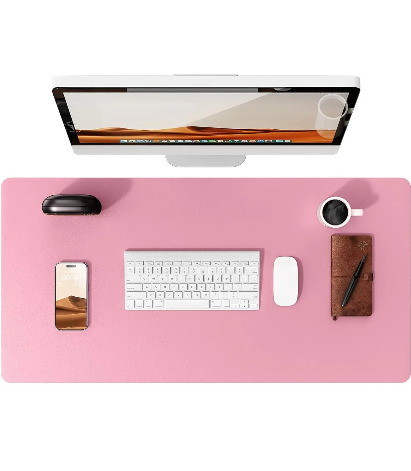 Alfombrilla de escritorio grande de cuero PU - Mouse Pad antideslizante y protector de escritorio para laptop, teclado, oficina y juegos