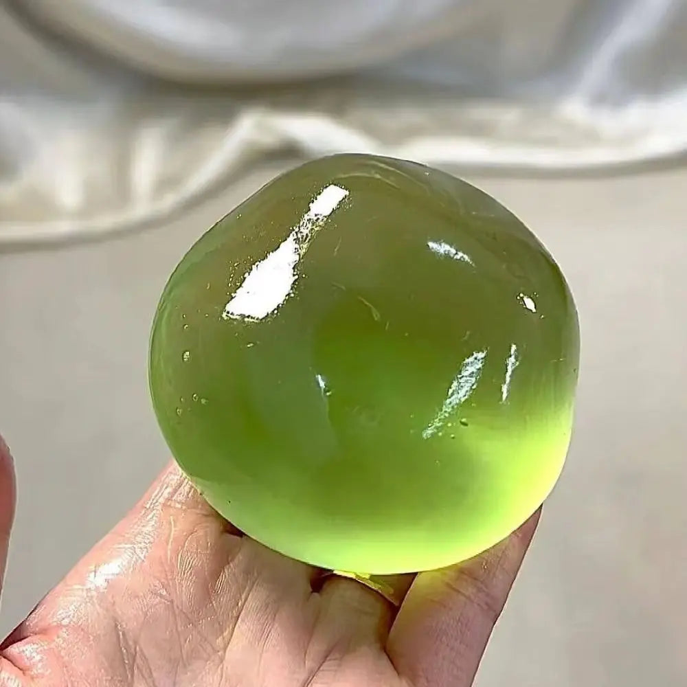 Blue Coconut Oil Squishy Ball – Soft Transparent Quick-Rebound Squeeze Toy, Slow Rising Stress Relief Maltose Squishy Fidget Toy