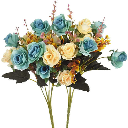 Flores de Rosas de Seda Artificial – Decoración de Ramos de Boda, Guirnaldas Florales DIY y Decoración de Pared, Arreglos para Festivales en el Hogar, Accesorios de Fotografía y Suministros para Manualidades de Scrapbooking