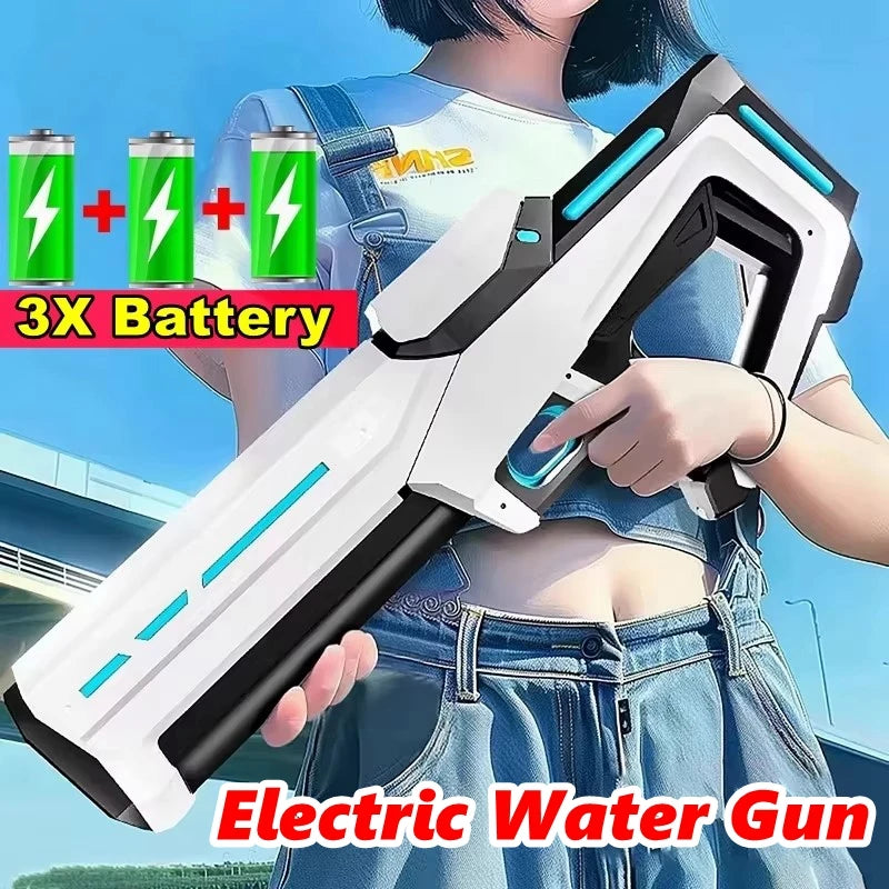 Pistolet à Eau Électrique pour Adultes – Puissant Lanceur d'Eau Automatique avec Grand Réservoir d'Eau pour Piscine d'Été, Plage et Jeux Aquatiques Extérieurs