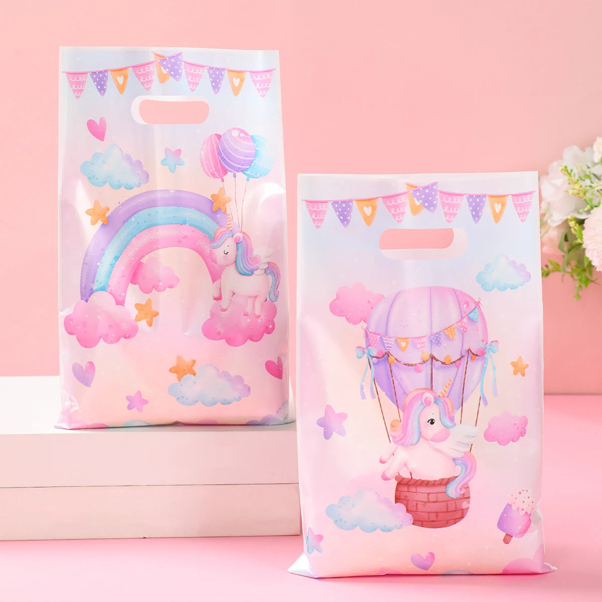10/25/50 unidades Bolsas de Regalo de Unicornio para Dulces – Lindas Bolsas de Mano para Recuerdos de Fiesta, Decoraciones de Cumpleaños, Baby Showers, Regalos para Niños y Artículos de Celebración