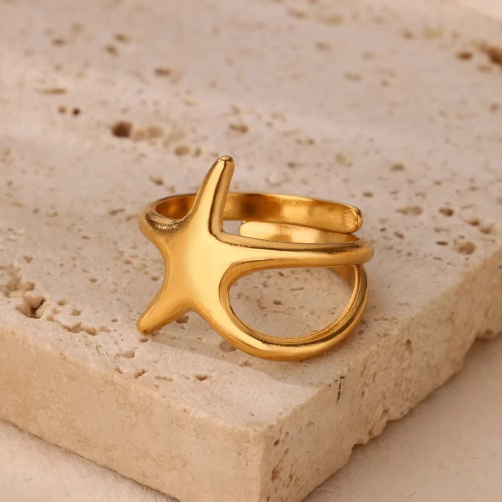 Anillo de circonita de acero inoxidable ajustable con diseño de ojo turco – Anillo de boda geométrico de color dorado para mujer | Regalo de joyería de lujo de moda