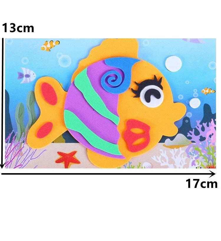 10/20PCS Pegatinas de Animales 3D de Goma EVA – Juego de Manualidades de Puzle de Dibujos Animados para Niños, Juguete Educativo Creativo, Regalo de Actividad Artística de Múltiples Diseños