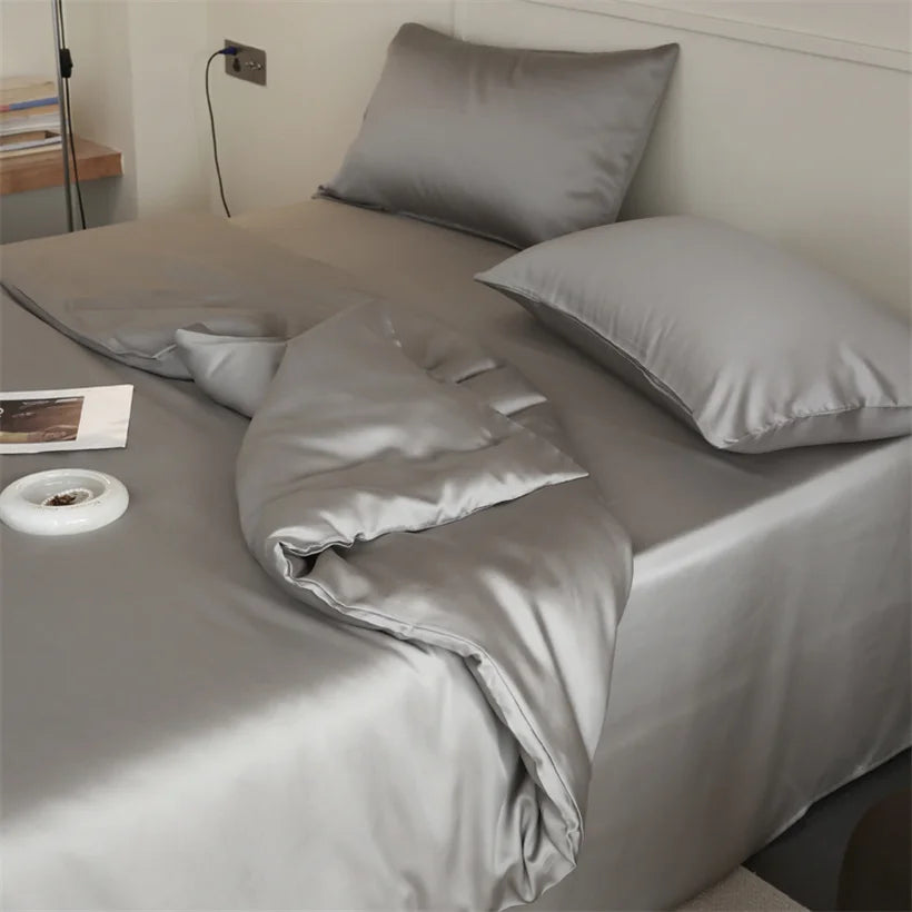 100% Mulberry Silk Bedding Set – Luxury Duvet Cover, Bed Sheet & Pillowcase Set