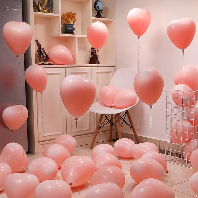 12-Inch Heart Balloons – Love Helium Balloons for Weddings, Birthdays, Valentine's & Party Decor