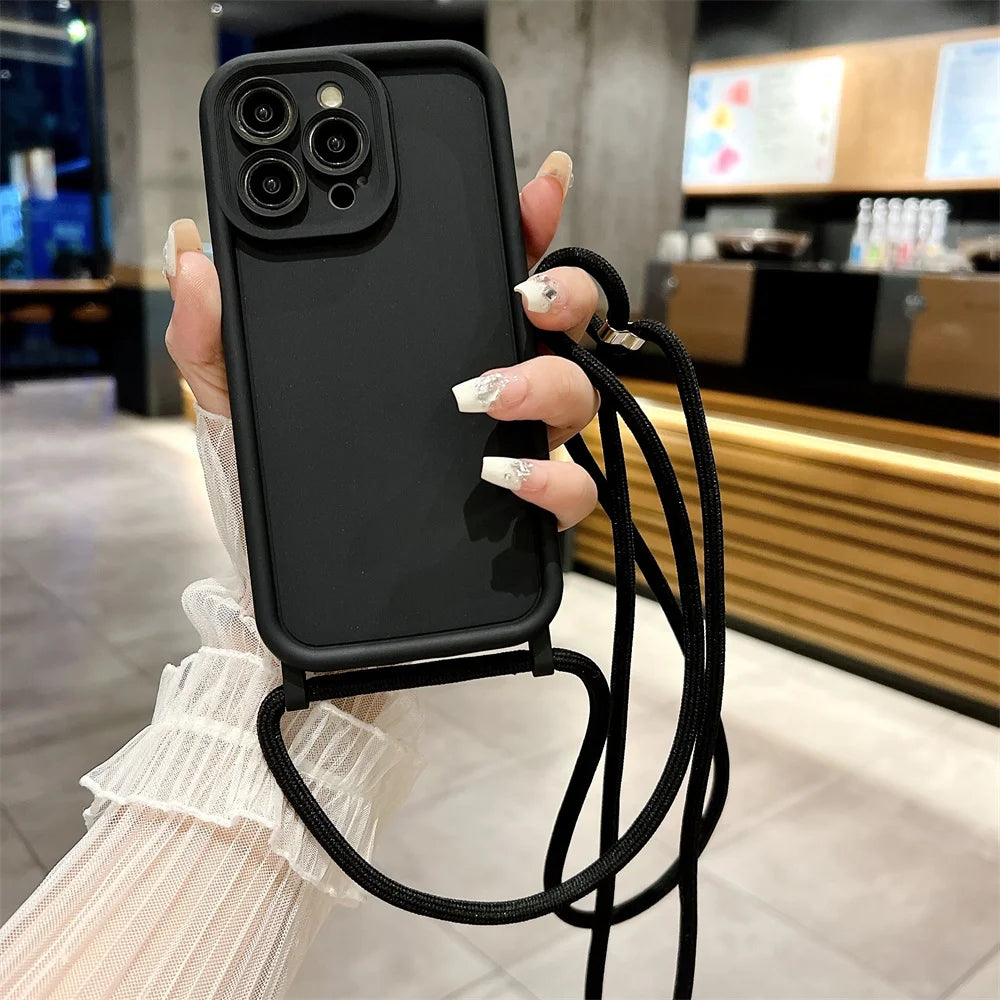 Funda Cruzada para Teléfono con Cordón Ajustable – Cubierta Protectora Suave para iPhone 17, 16, 16E, 15, 14, 13, 12, 11, X, XS, 8 Plus y SE 2022, Funda para Teléfono de Hombro con Manos Libres
