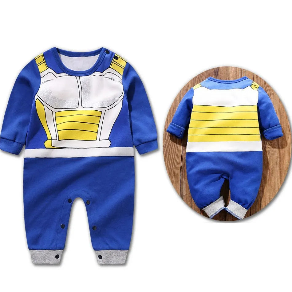 Anime-Inspired Baby Cosplay Romper – Vegeta, Krillin & Roshi Training Outfit for Newborns & Infants, Halloween Cartoon Costume Jumpsuit
