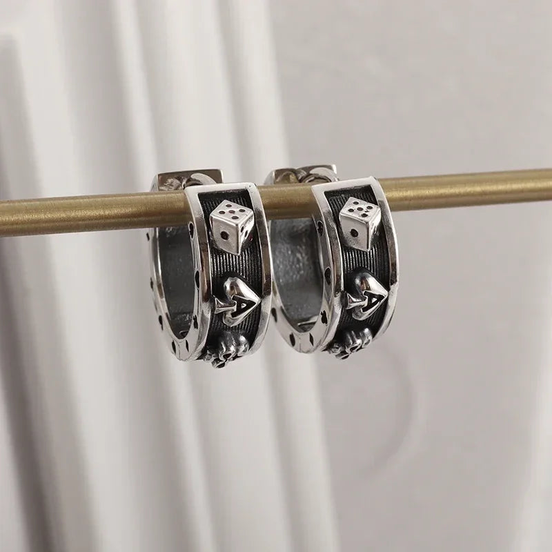 Gothic Bat Zircon Earrings – Dark Night Punk Rock Hip Hop Jewelry for Men & Women, Fashion Statement Earrings & Alternative Accessories