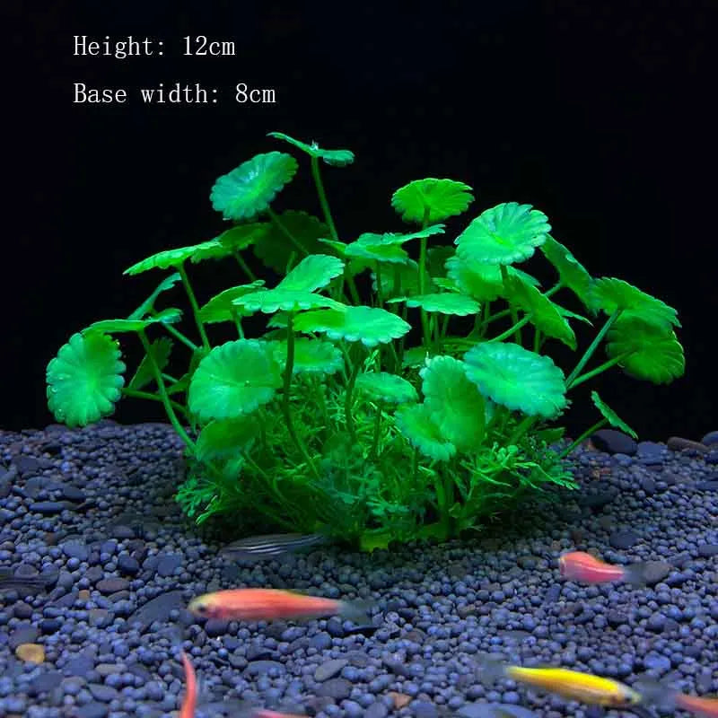 Artificial Underwater Aquarium Plants – Plastic Aquatic Fake Shrubs & Green Water Grass for Fish Tank Landscaping, Realistic Simulated Decor