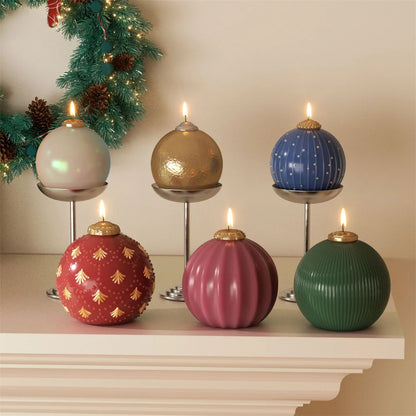 Christmas Bauble Candle Silicone Mold – DIY Scented Candle Making Mould for Xmas Gifts, Holiday Crafts & Home Decoration