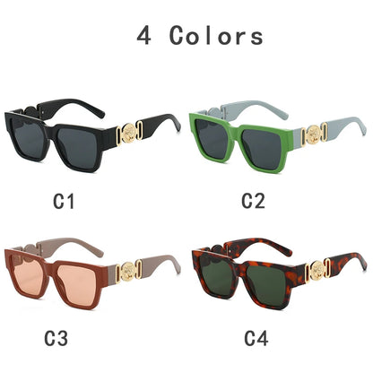2026 Luxury Designer Sunglasses for Women Men Vintage Square Leopard Print Shades UV400 Outdoor Travel