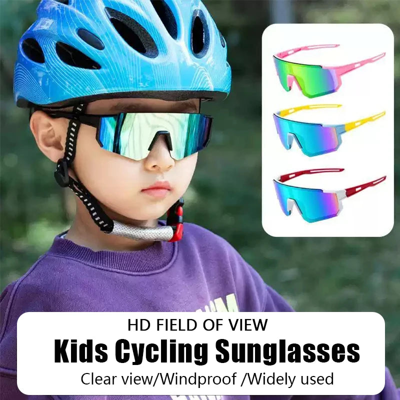 Kids' Colorful Lens Sunglasses – UV Protection Sports Eyewear for Boys & Girls, Trendy Outdoor Cycling Sun Shades