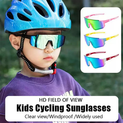 Kids' Colorful Lens Sunglasses – UV Protection Sports Eyewear for Boys & Girls, Trendy Outdoor Cycling Sun Shades