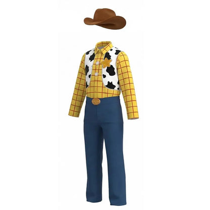 Western Cartoon Cosplay Costume Set – Top, Pants, Hat & Cape