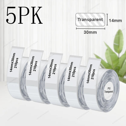 3/5/10PK P15 Thermal Label Paper Stickers – 12x40mm & 15x30mm Self-Adhesive Labels Compatible with Phomemo D30, Q30, Marklife P15/P12 & DELI Q2 Printers
