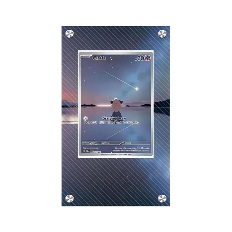 Estuche de exhibición de cartas acrílico Pokémon – Reshiram, Mewtwo, Zekrom, Charizard y soporte protector de cartas de personajes