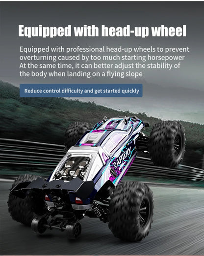 ZWN 1:16 4WD RC Monster Truck 50KM/H y 70KM/H Coche de Derrape de Alta Velocidad con Luces LED y Control Remoto 2.4GHz