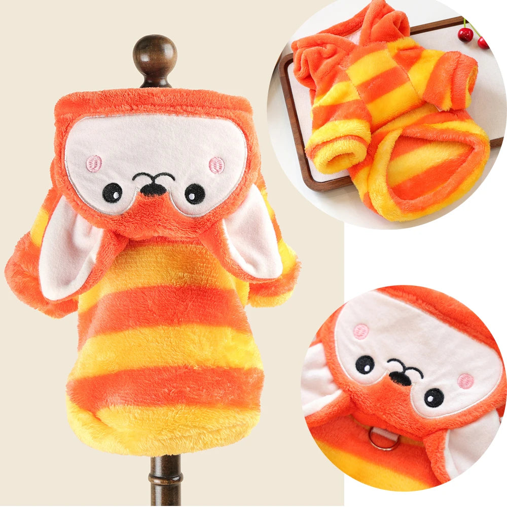 Funny Halloween Costume for Small Dogs – Warm Fleece Cosplay Coat & Jacket for Corgi, French Bulldog, Puppies & Medium Pets, Halloween Outfit