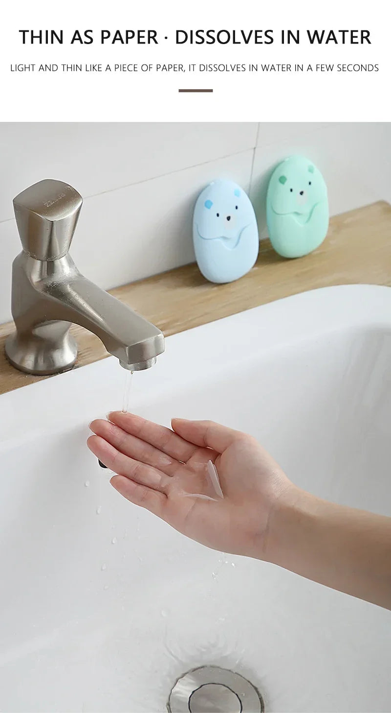 50/150 unidades de láminas de jabón portátiles para viajes – Láminas de papel de jabón desechables para lavar a mano, limpiar el baño, acampar al aire libre e higiene de viaje, tiras de espuma de jabón ligeras con fragancia