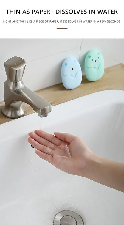 50/150 unidades de láminas de jabón portátiles para viajes – Láminas de papel de jabón desechables para lavar a mano, limpiar el baño, acampar al aire libre e higiene de viaje, tiras de espuma de jabón ligeras con fragancia