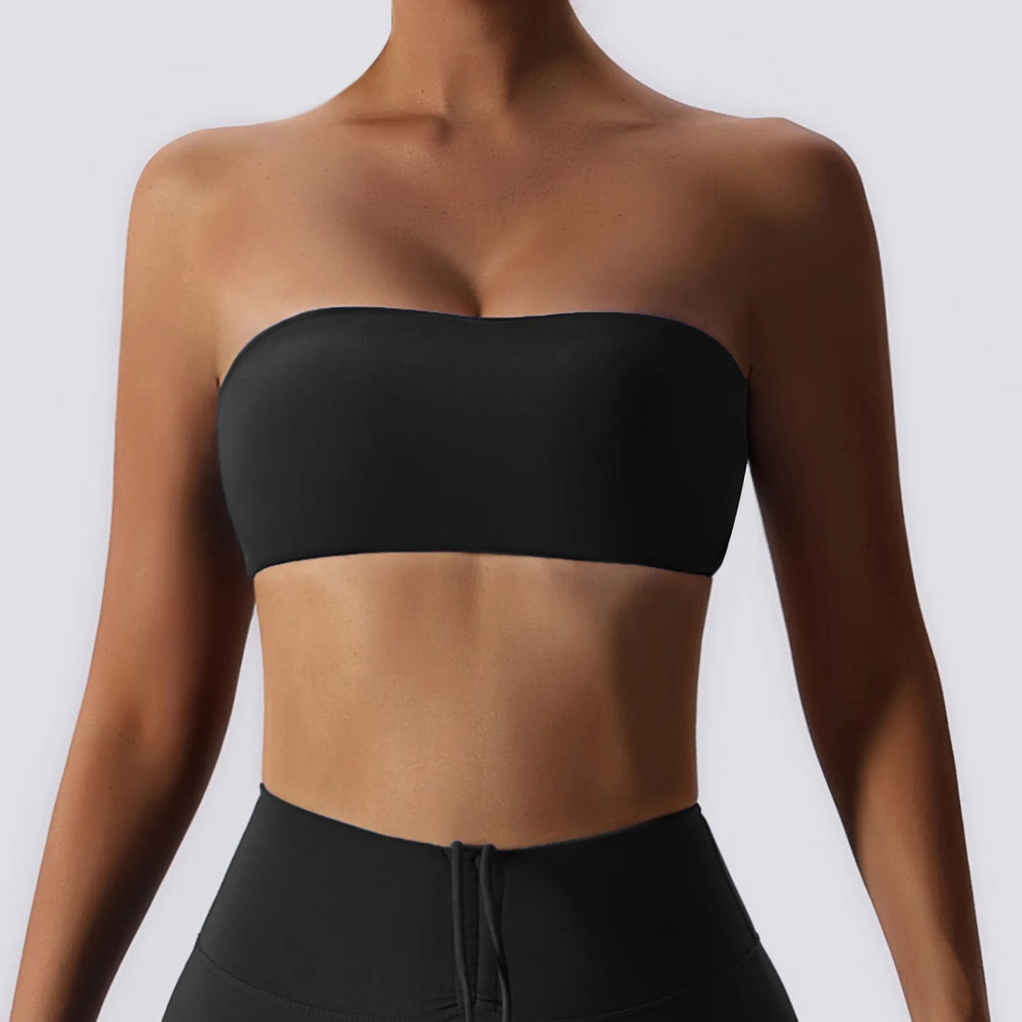 Women’s Strapless Sports Bra – Quick-Dry Tube Top Fitness Yoga Gym Chest Wrap Activewear