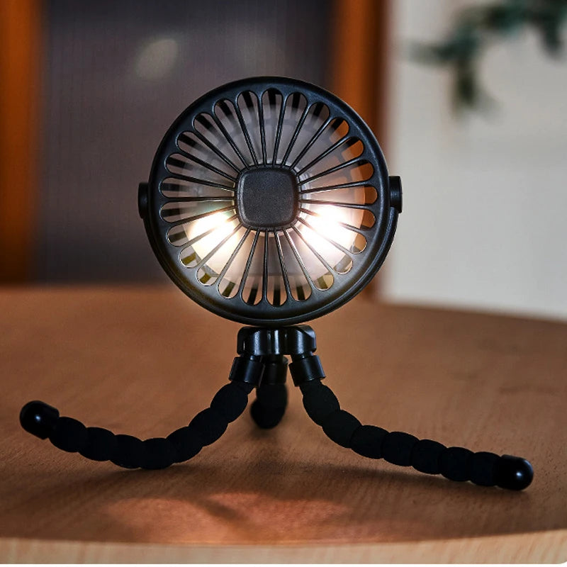 Ventilador portátil con clip para cochecito - Ventilador de refrigeración para bebés recargable por USB de 600 mAh con 3 velocidades para el hogar, viajes y actividades al aire libre