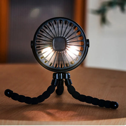 Ventilador portátil con clip para cochecito - Ventilador de refrigeración para bebés recargable por USB de 600 mAh con 3 velocidades para el hogar, viajes y actividades al aire libre
