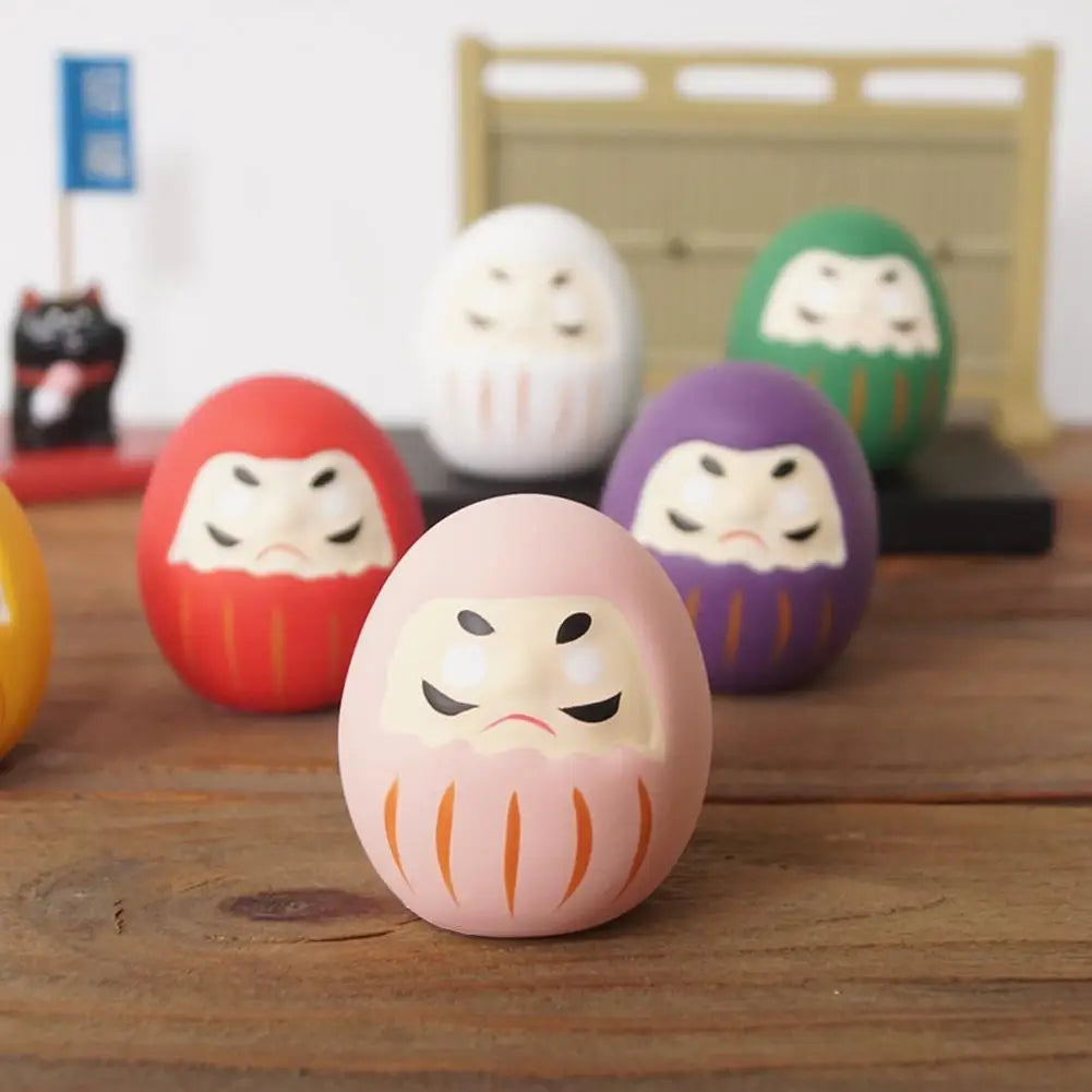 Japanese Daruma Doll Figurine – Traditional Ceramic Lucky Fortune Charm, Miniature Home Decor Ornament & Cultural Gift