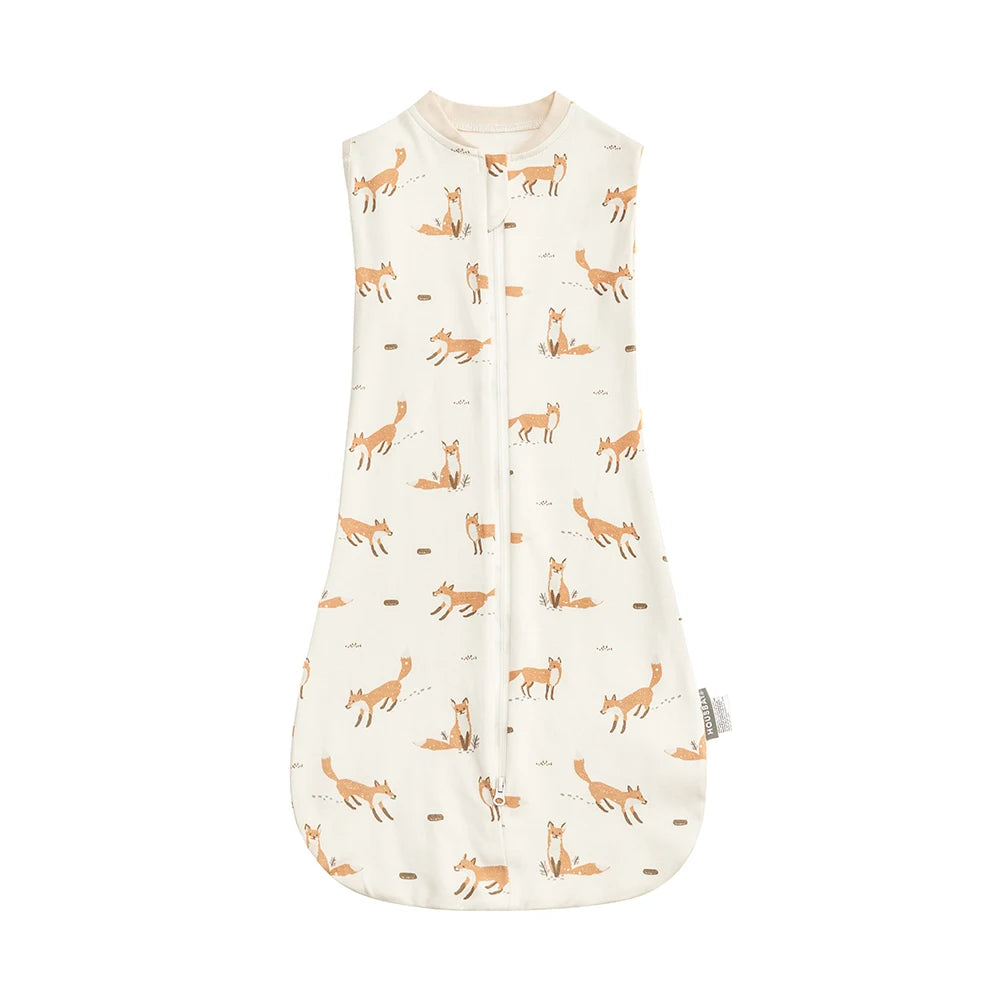 Gigoteuse Bébé 100 % Coton – Doux Sac de Couchage sans Manches pour Nouveau-né avec Fermeture Éclair Bidirectionnelle pour l'Été et les Changements de Couches Faciles