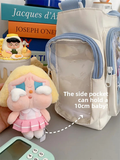 Bolso bandolera transparente de moda – Bolso de hombro Ita de gran capacidad para niñas, bolso mensajero de estilo escolar a la moda, bolso Kawaii versátil para uso diario y accesorios
