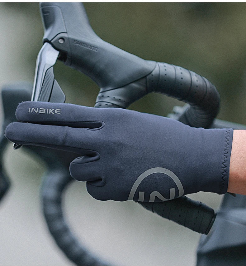 Guantes de ciclismo INBIKE 2024 – Guantes de bici de forro polar con dedos completos y acolchado de gel para hombre, accesorios de invierno con pantalla táctil para ciclismo de carretera y MTB