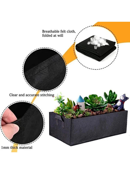 Sac de culture carré en feutre – Conteneur de croissance en tissu non tissé pour légumes, fleurs, herbes et plantation de jardin, sac jardinière surélevée réutilisable