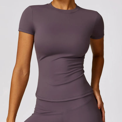 Camiseta de running NCLAGEN para mujer – Top deportivo transpirable de manga corta para gimnasio, yoga, fitness, entrenamiento y ropa deportiva