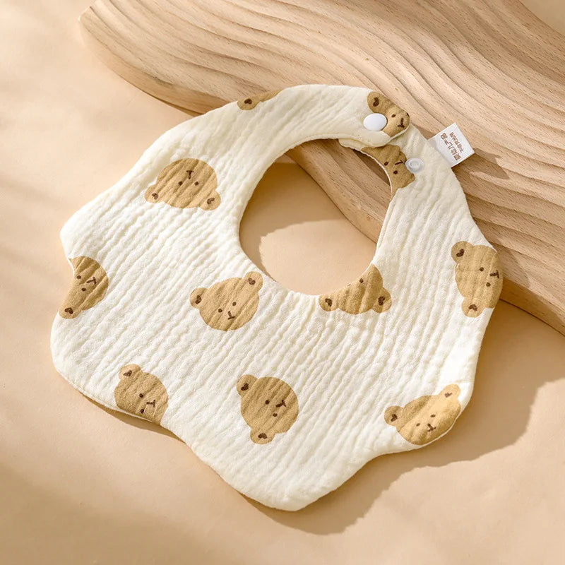 3PCS Pure Cotton Baby Gauze Towels – Soft Breathable Drool Bibs & Saliva Wipes for Newborns