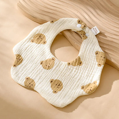 3PCS Pure Cotton Baby Gauze Towels – Soft Breathable Drool Bibs & Saliva Wipes for Newborns