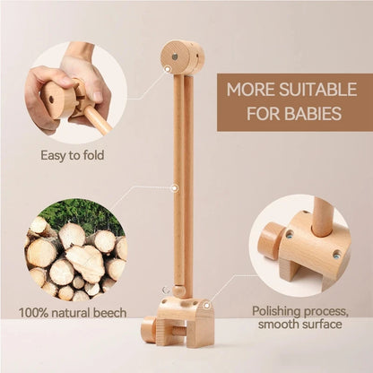 Móvil Musical para Cuna de Bebé Recién Nacido – Caja de Música con Sonajero Colgante Giratorio de Estilo Madera, Juguete Musical Relajante para Bebés de 0 a 12 Meses, Decoración para Cuna de Guardería y Regalo para Baby Shower