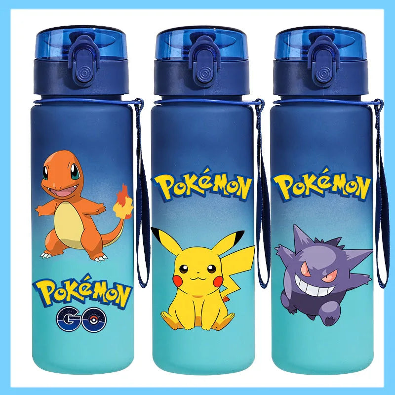 Pokémon 650ml Sports Water Bottle – Pikachu & Eevee Direct Drink Anti-Drip Cup