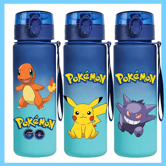 Botella de Agua Deportiva Pokémon de 650ml – Vaso Antigoteo de Consumo Directo de Pikachu y Eevee