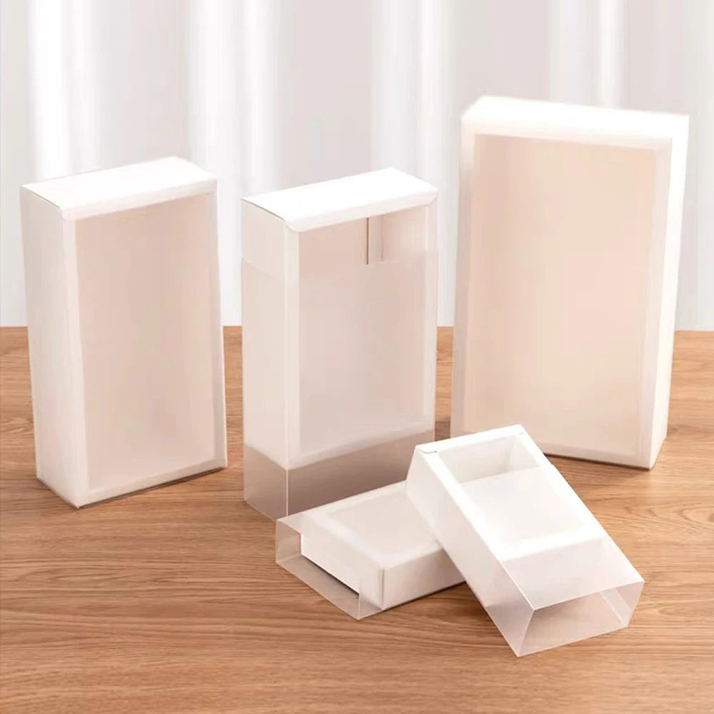 10PCS Pull-Out Kraft Paper Gift Boxes with Clear Window for Jewelry, Gifts, Weddings, Birthdays & Business Packaging