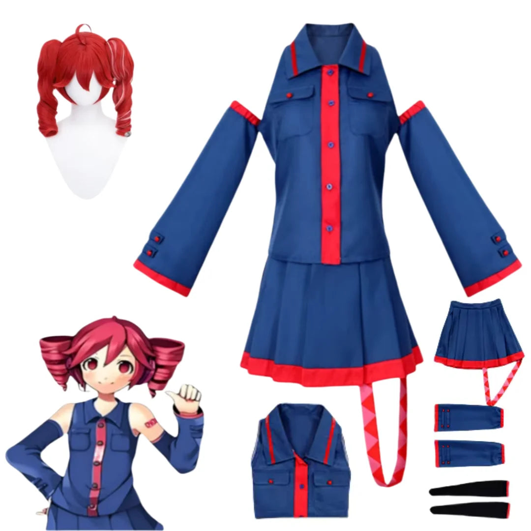 Kasane Teto Cosplay Costume – Women’s Blue & Pink Dress | Anime Role Play Outfit (Halloween / Comic Con)