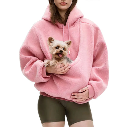 Pet Carrier Hoodie for Small Dogs & Cats – Hands-Free Unisex Pouch Sweatshirt, Cozy Pullover for Puppy & Kitten Carrying
