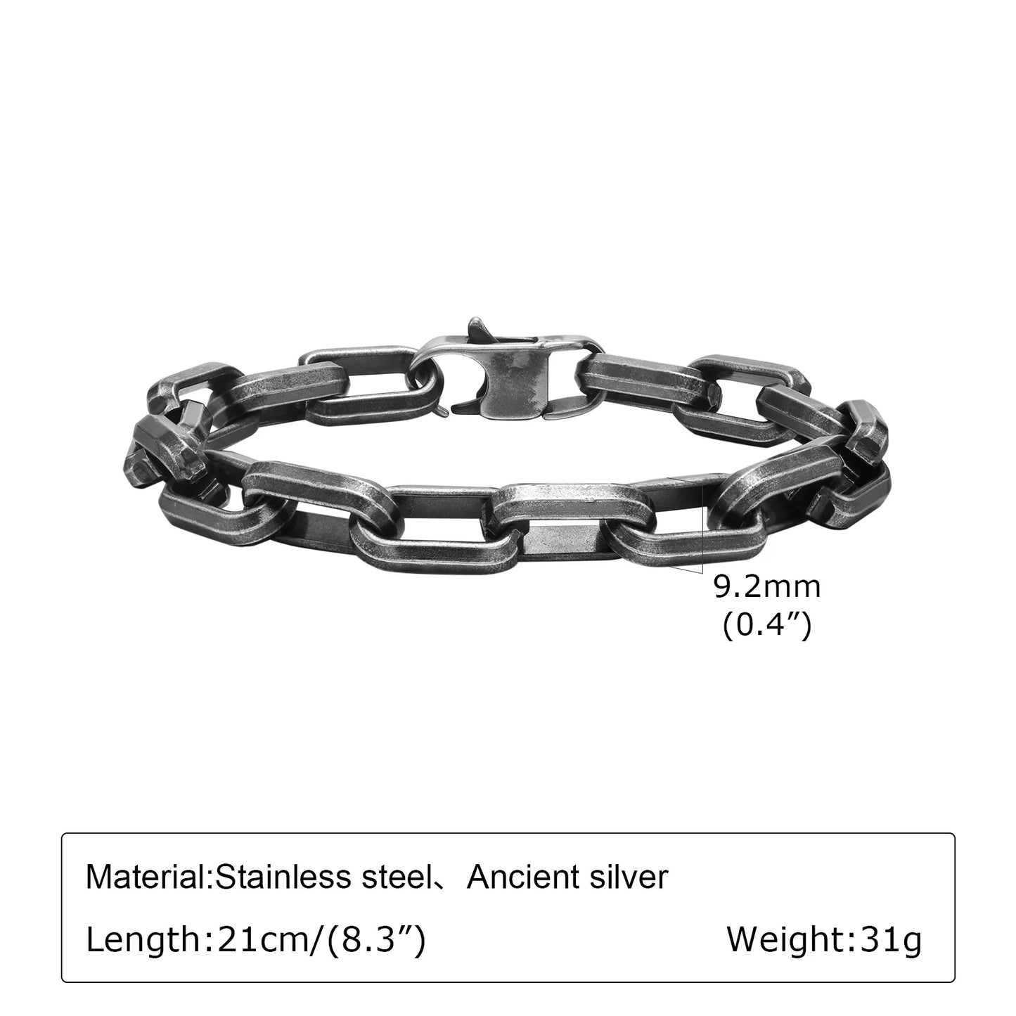 Vintage Byzantine Chain Bracelet – Stainless Steel Braided Link Wristband for Men & Boys | Retro Fashion Jewelry Gift for Father
