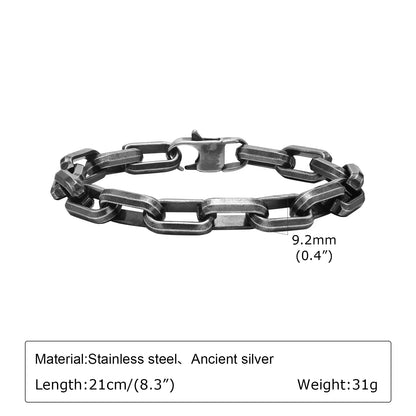 Vintage Byzantine Chain Bracelet – Stainless Steel Braided Link Wristband for Men & Boys | Retro Fashion Jewelry Gift for Father