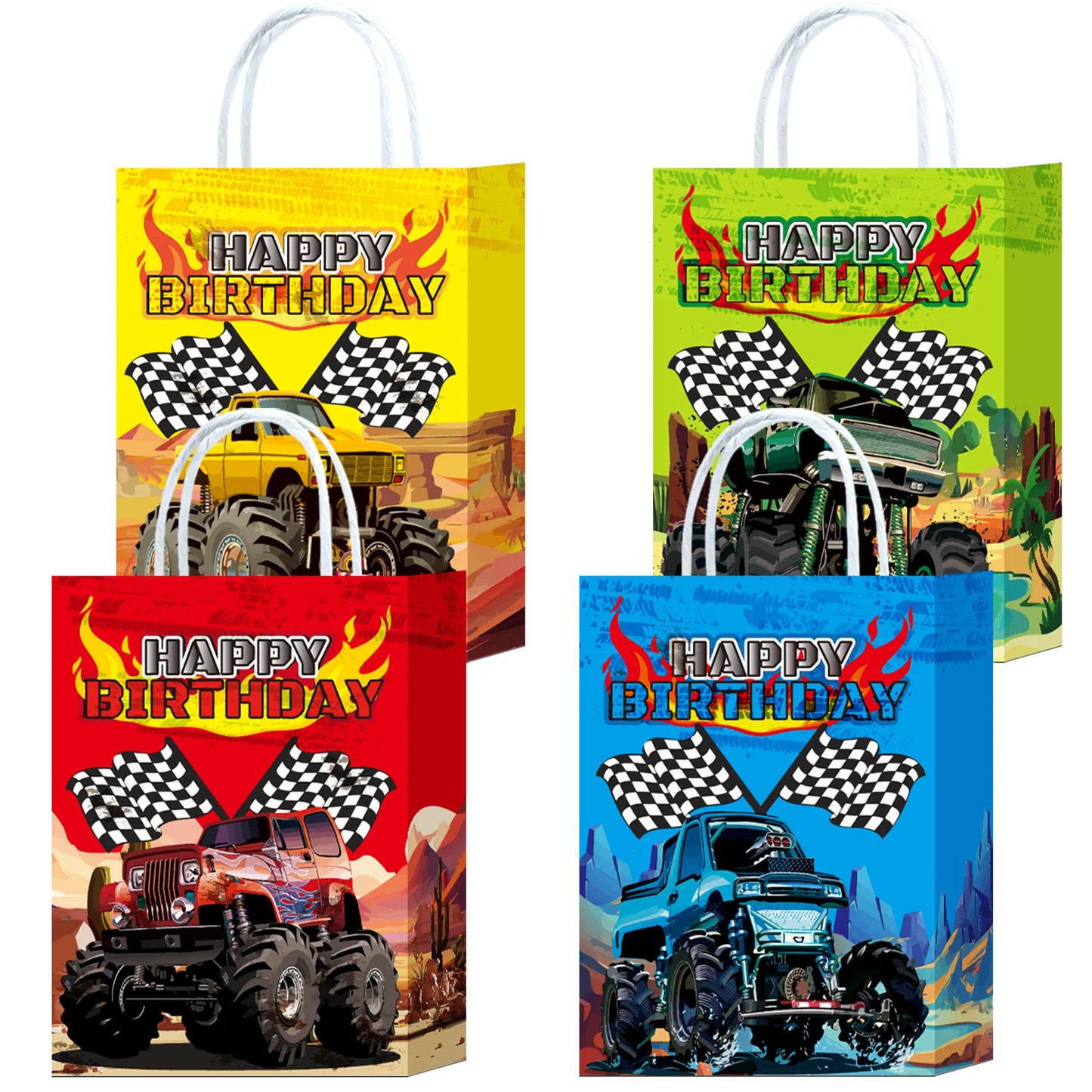 Monster Truck Birthday Party Supplies – Disposable Plates, Napkins, Banner & Tablecloth for Kids' Boys' 2nd Birthday Decorations
