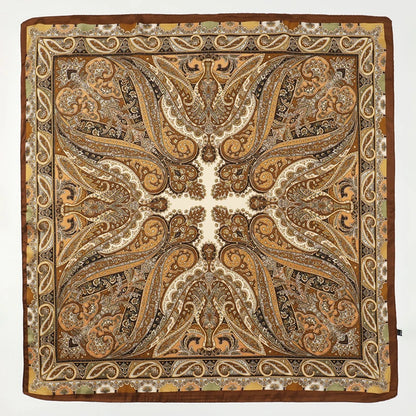 Bohemian Style Print Luxury Brand Silk Square Scarf Women Satin Shawls Neckerchief Wrap Scarves Bandana Hair Hjiab Floral