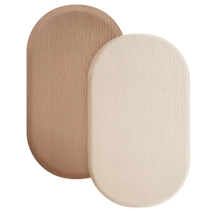Sábana de cuna de algodón muselina suave y transpirable para bebé – Sábana ajustable universal para cunas de recién nacidos, moisés y camas infantiles