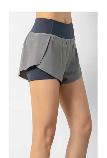 Women’s Sport Running Shorts Double Layer Yoga Gym Fitness Jogging Training Summer Short Pants