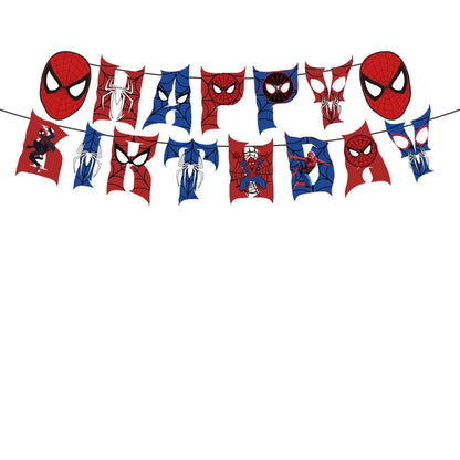 Spider Hero Birthday Party Supplies Set – Kids' Party Tableware Kit with Plates, Cups, Tablecloth, Backdrop, Balloons & Decorations