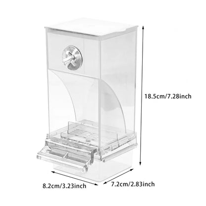 Parrot Bird Feeder – 1PC Transparent Anti-Spill Food Box, Durable Clear Feeding Device for Parrots & Small Birds